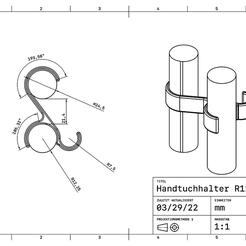 Handtuchhalter_R12.25_D21.4.png Fichier 3D gratuit Handtuchhalter Remix (21.4mm Abstand und mehr) [Towel rail for radiators]・Plan pour impression 3D à télécharger