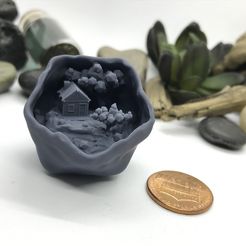 IMG-5256.jpg 3D file The "Crystal Witch Cottage" D20 Dice Insert・3D printer design to download