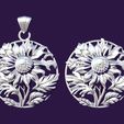09.jpg STL file SUNFLOWER pendant for casting・3D printer model to download