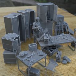 Military-Weapon-02.jpg Archivo STL 44 ALMACENAMIENTO SEGURO DE ARTILLERÍA PARA TERRENO DE GUERRA 1/35 1/24・Objeto de impresión 3D para descargar
