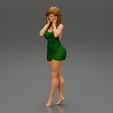 Girl-0001.jpg Woman Posing In mini Dress With Both Hands On Her Face 3D print model