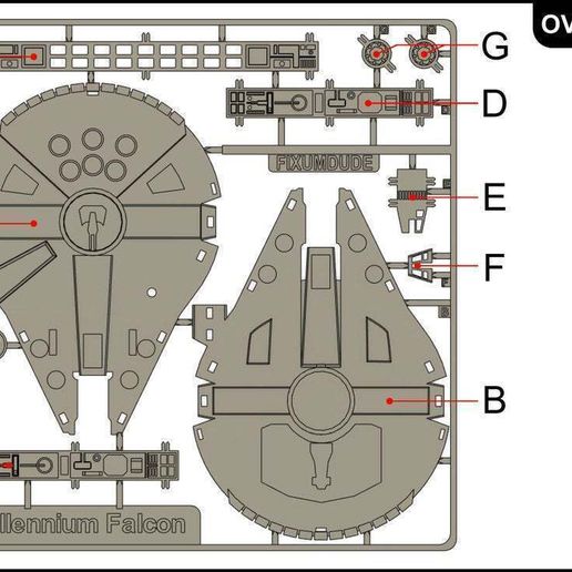 MillenniumFalconInstructions_Page_01.jpg Millennium Falcon Bausatzkarte von Fixumdude