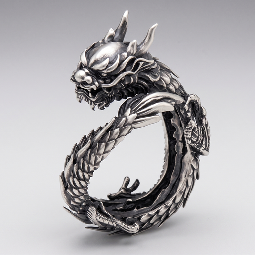 Curved Dragon Tail Wrap Heavy Ring