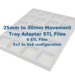 25mm-to-30mm-STLs.jpg 25mm to 30mm Miniature Movement Tray Adapters - Old World & Kings of War Compatible