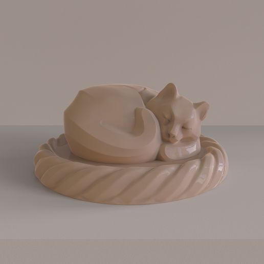 catcurlup.jpg 3Dmodel STL Katze einrollen