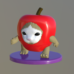 apple-cat.png Archivo STL Running apple cat・Plan para descargar y imprimir en 3D