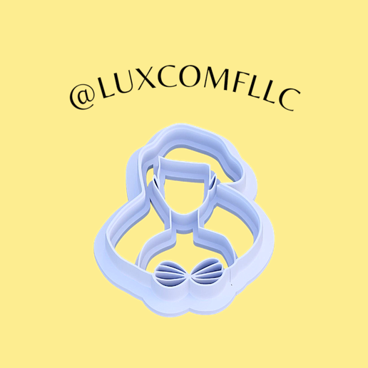 STL Digital Files for Polymer Clay Cutters | 3D Printable Cookie Cutters | DIY Craft Tools | Instant download | Earrings cutters "Ariel Princess Bust 35MM" 3D model