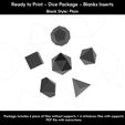1.jpg Dice Masters – Ready to Print -Blank Inserts -  6 Piece Set – Presupported  STL Files for 3D Printing – Plain Style