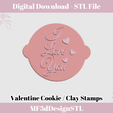 5.png Valentine x 4 Cookie Stamps | Polymer Clay Stamps | Love Stamps | Cookie Stamps STL File | Digital STL File | Fondant Embosser