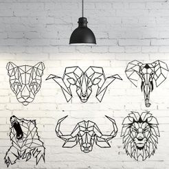 fondo2a.jpg STL file Pack wild animals 2D wall sculpture・3D printable model to download