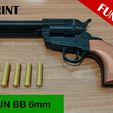 ee cer Td 3D PRINT CAP GUN BB 6mm Revolver Colt SAA Peacemaker Fully Functional Cap Gun BB 6mm Scale 1:1