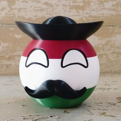 IMG_20170821_171423~2.jpg Free STL file Betyár - Hungaryball・3D printer design to download