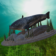 sumec-podstavec-high-quality.png catfish / Siluriformes / sumec velký underwater statue detailed texture for 3d printing