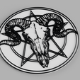 1.png Pentagram Skull Horns Satanic Symbol Satanic Symbol Picture Wall