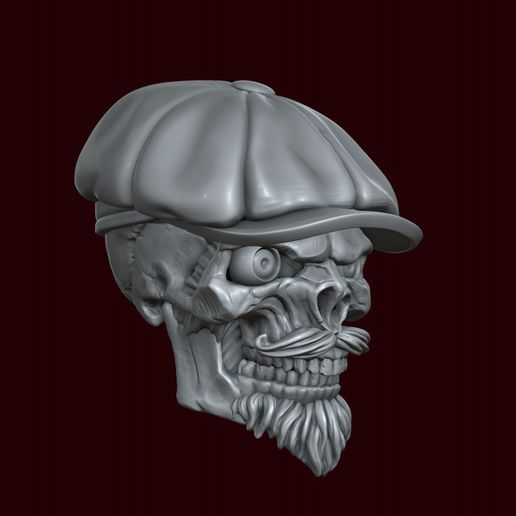 11.jpg Crâne dans une casquette à huit lames