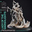lady-of-the-marshlights-2.jpg Lady of the Marshlights - D&D Undead Boss Monster - PRESUPPORTED - 32mm scale
