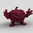 SimLab889.png Halloween Pumpkin Monster Figurine - Spooky Decor Model