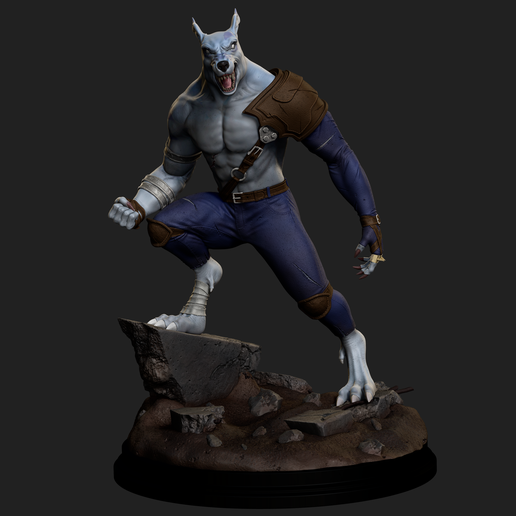 WereGarurumon – Digimon | 3D Printable Statue STL