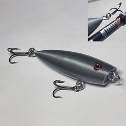 Lure-Holder.jpg STL-Datei Top Water Popper für Bass Fishing + Angelhakenhalter・3D-Druck-Idee zum Herunterladen