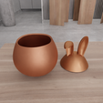untitled3.png 3D Easter Bunny Basket 2 as Stl File & Easter Gift, Easter Day, Rabbit Decor, Easter Basket, Bunny Ears, 3D Print File, Gift Basket