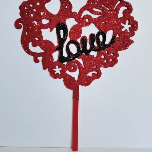 Love Flowers Heart Topper 3D model