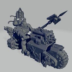Dark Crusader Angry Priest of Death on Ride Out Bike - Long Weapon 02~2.jpg Fichier STL gratuit Le Croisé noir, prêtres de la mort en colère sur son vélo・Objet à télécharger et à imprimer en 3D