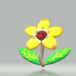 flower1.jpg 3D-Datei Gelbe Blume・Modell zum Herunterladen und 3D-Drucken