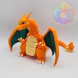 charizard_01_wm2.jpg Файл STL Чаризард - покемон с гибкой артикуляцией (печать на месте, без опор)・3D-печатный дизайн для загрузки