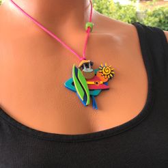 01-Summer-Necklace-img.jpg 3D file Summer Pendant Necklace・Design to download and 3D print