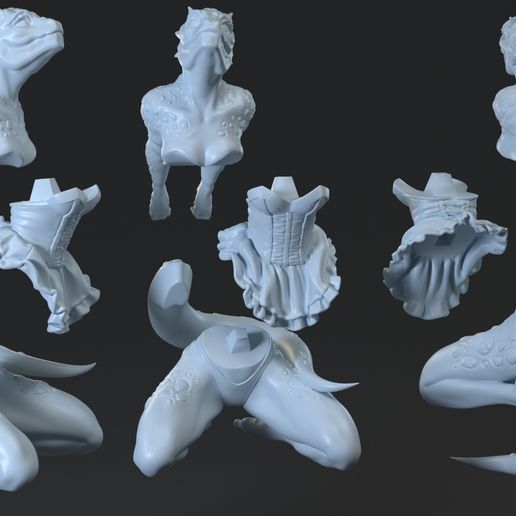 SHIBARI FIGURE: THE LUSTY ARGONIAN MAID (SITTING VERSION) STL File for  3D printingCults