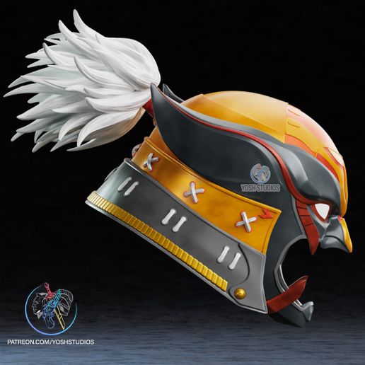 2.jpg Шлем росомахи Сенгоку 3D файл для печати STL Самурай