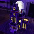 01ce7fa81ce213028b1ed46719f67da0ba844f3069.jpg Archivo 3D Halloween Haunted House Lamp w 3d Moon-NO SUPPORT or PAINTING NEED・Diseño de impresión en 3D para descargar, fulv