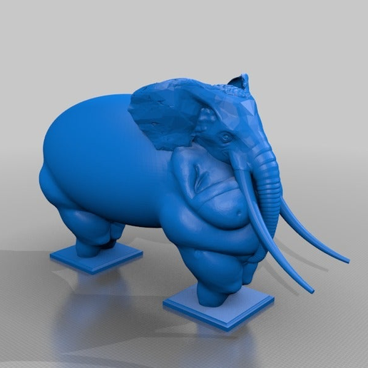 Download free STL file elephant woman of willendorf II • 3D print model ...