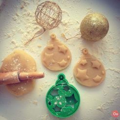 Christmas_Ball_ornament__Cookie_Cutter__2.jpg Télécharger le fichier STL gratuit Coupe-biscuits pour la décoration de la boule de Noël • Objet imprimable en 3D, OogiMe