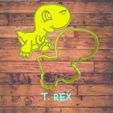 Diseño sin título-5.jpg t - rex (dinosaur) cookie cutter / cortador de galleta de dinosaurio t rex