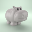 Hippo-render.png STL file Cute hippo 3D printed animal・3D print design to download