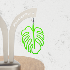 Capture4.png STL file Monstera leaf earrings・Model to download and 3D print