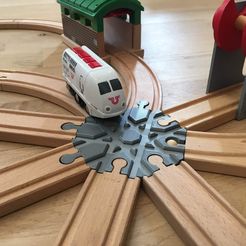 IMG_6547.jpg Archivo STL gratis Intersección de vías de tren de madera : 8 vías (Brio / Ikea ...)・Objeto para impresora 3D para descargar