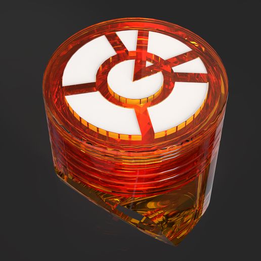 Orange Lantern Ring with LED light Agent Orange 3D model