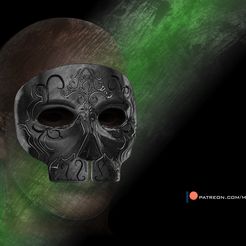 01-Slytherin-face-mask.jpg 3D file Dark Arts mask・3D printer design to download