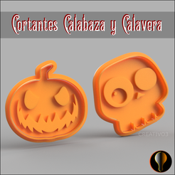 Cortante-Calabaza-Halloween.png Pumpkin and Skull Cookie Cutters