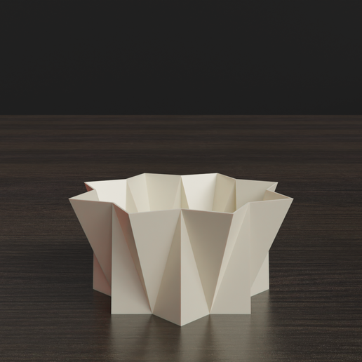 Octagram Plant Pot - Vase mode print - 3D model önizlemesi