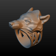 wolf-010.png STL file Wolf Ring・3D print model to download