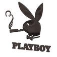 playboy_logo_01 v7-06.png STL file PLAYBOY PLAYMATE LOGO Female male Jewellery Weight Restraints PB-01 3d print cnc・3D printable model to download