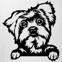 Imagen1-YORKSHIRE-TERRIER.png Archivo STL PERRO YORKSHIRE TERRIER ARTE DE PARED DECORRACIÓN 2D・Modelo para descargar e imprimir en 3D