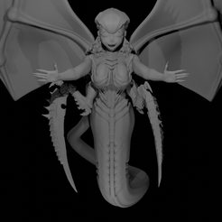 cute-tyranid-girl5.png STL file Cute Tyranid girl・Template to download and 3D print