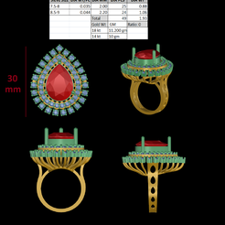 Ring-003.png STL file collor stone Ring・3D printer design to download