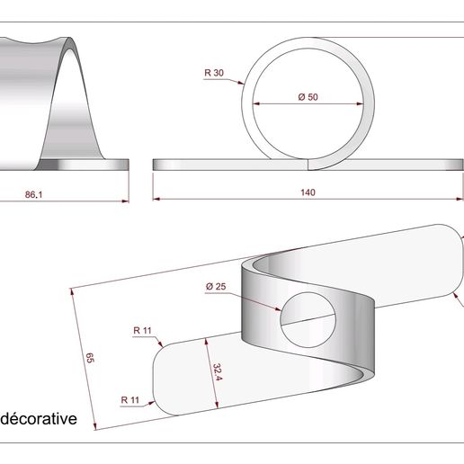 Support bouture décoratif 3D model