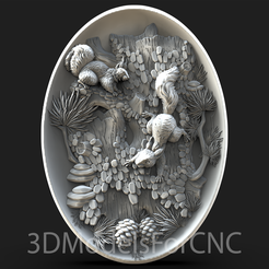 1.png 3D file 3D Model STL File for CNC Router Laser & 3D Printer Squirrels・3D printable model to download
