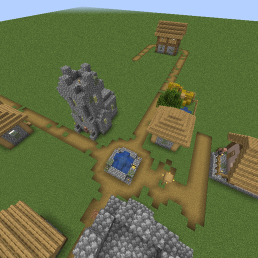 Minecraft-Dorf zum Drucken OBJ Datei fr Cults